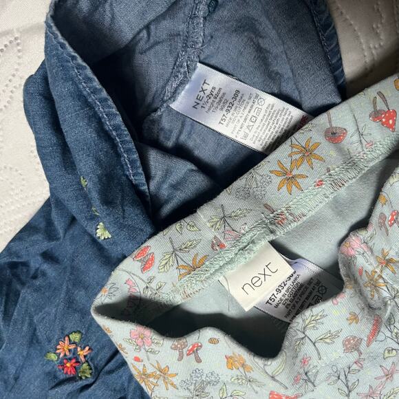 Next Bee Floral Embroidered Chambray Outfit Size 18-24m - Picture 6 of 6